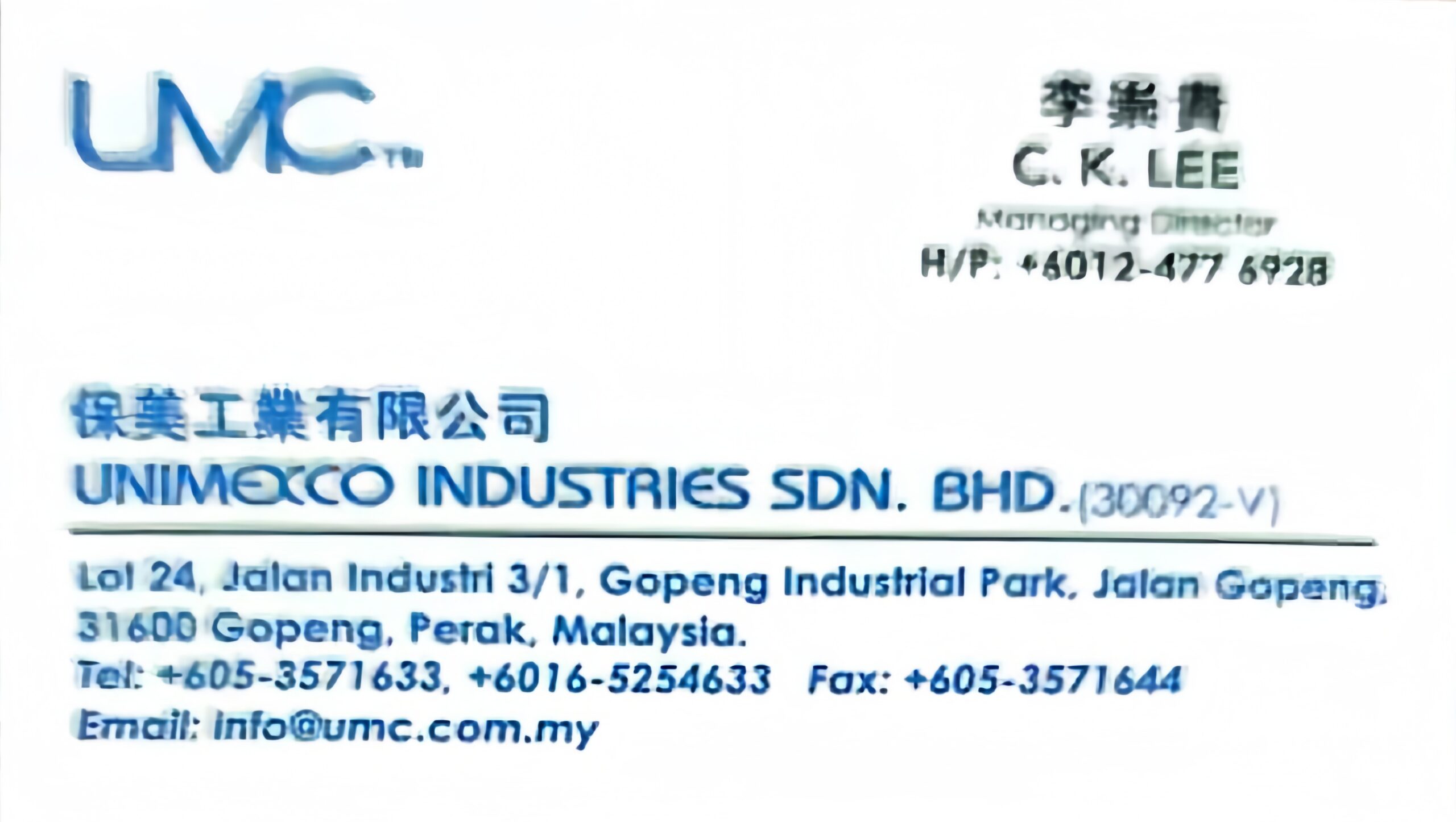 UNIMEXCO INDUSTRIES SDN. BHD.